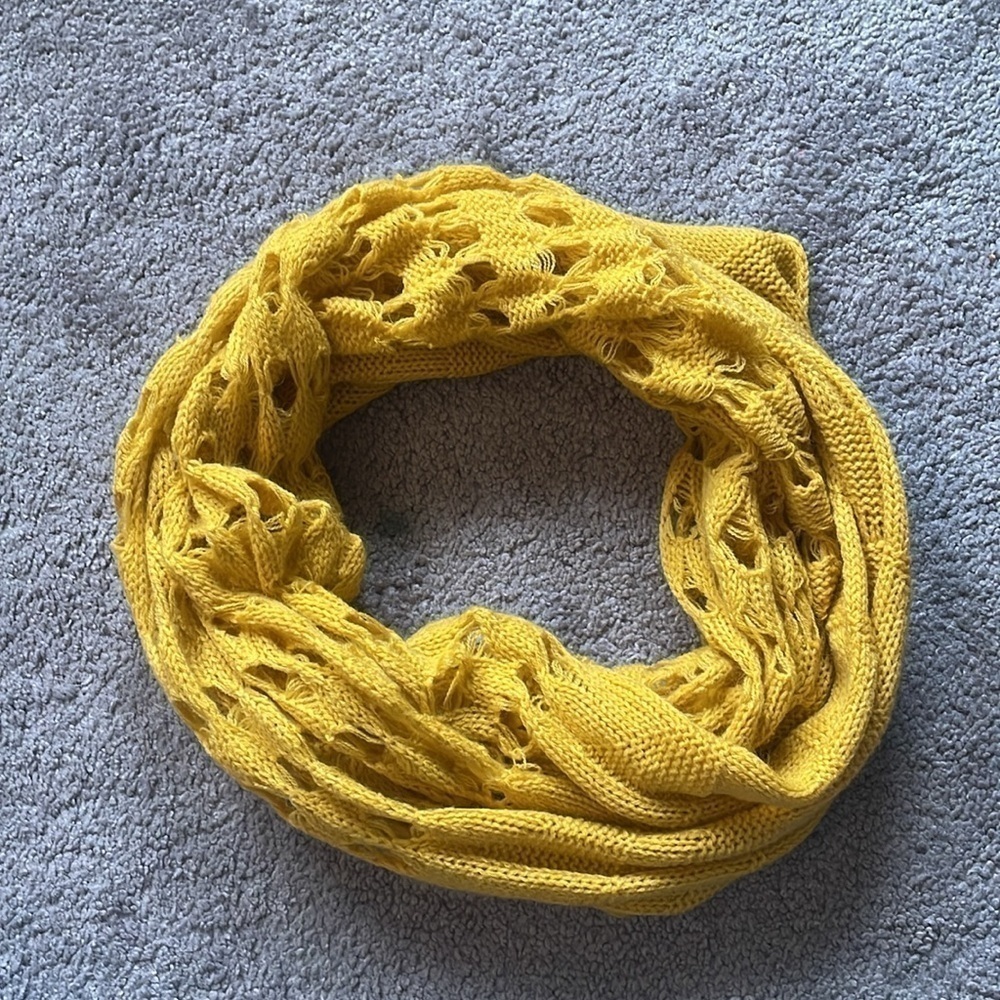 Mustard Yellow Knit Infiniti Winter Scarf